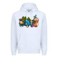 White camp coffee cups ado Premium Hoodie - AdoDesignShop