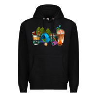 Black camp coffee cups ado Premium Hoodie - AdoDesignShop