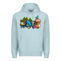 Blue Mist camp coffee cups ado Premium Hoodie - AdoDesignShop