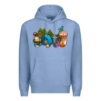 Colony Blue camp coffee cups ado Premium Hoodie - AdoDesignShop