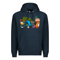 Navy camp coffee cups ado Premium Hoodie - AdoDesignShop