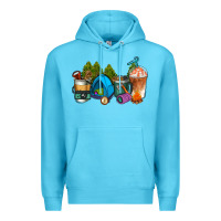Ocean Blue camp coffee cups ado Premium Hoodie - AdoDesignShop