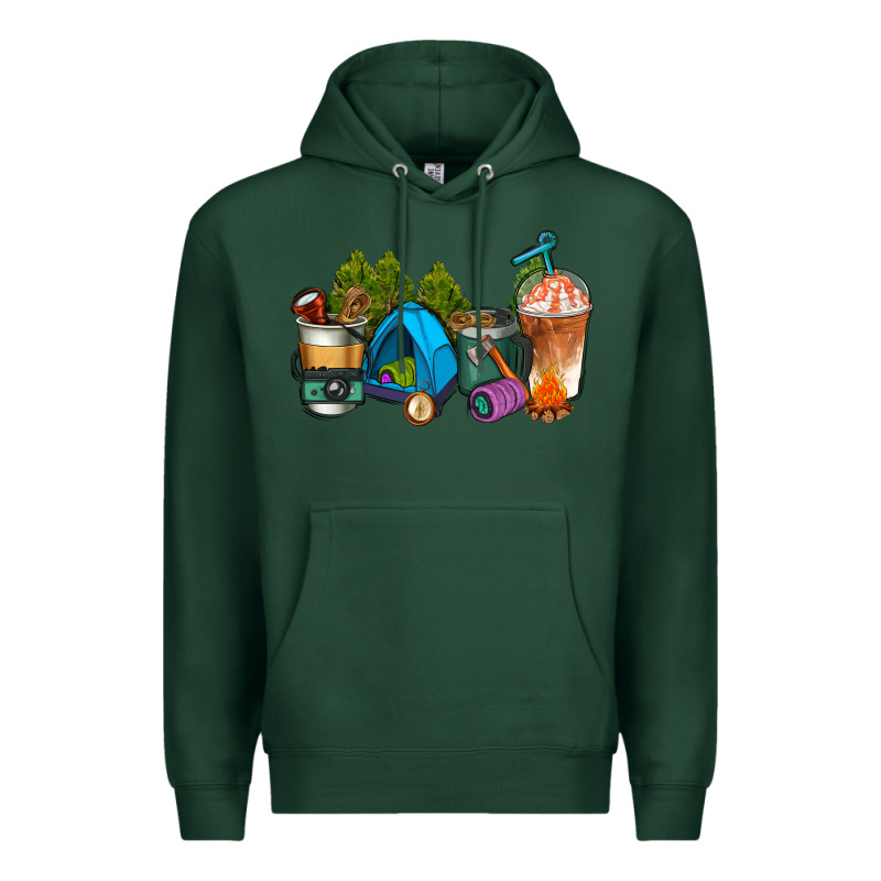 Camp Coffee Cups Ado Premium Hoodie by AdoDesignShop | Teevron