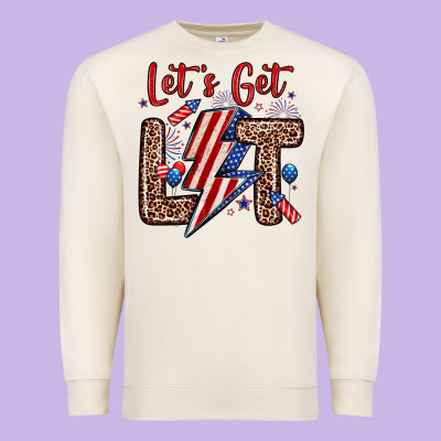 Let S Get Lit Premium Sweatshirt Designed By Zillion Design Studio