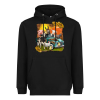 Black farm truck with farm animals Heavyweight Hoodie - texasbilliewilder