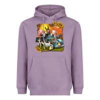 Lavender farm truck with farm animals Heavyweight Hoodie - texasbilliewilder
