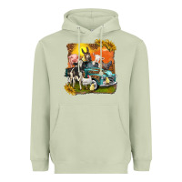 Matcha farm truck with farm animals Heavyweight Hoodie - texasbilliewilder