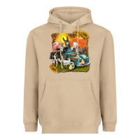 Mushroom farm truck with farm animals Heavyweight Hoodie - texasbilliewilder