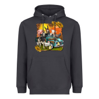 Smoke farm truck with farm animals Heavyweight Hoodie - texasbilliewilder