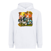 White farm truck with farm animals Heavyweight Hoodie - texasbilliewilder