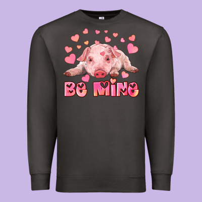 Be Mine Baby Pig Premium Sweatshirt Designed By Ranaportraitstore