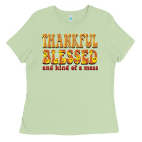 Matcha thankful blessed and kind of a mess Ladies Tee - BarkalooDesign