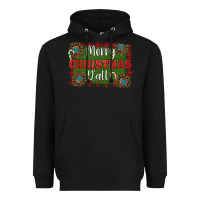 Black Merry Christmas Y'all Heavyweight Hoodie - RanaPortraitStore