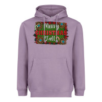 Lavender Merry Christmas Y'all Heavyweight Hoodie - RanaPortraitStore