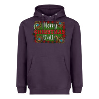 Plum Merry Christmas Y'all Heavyweight Hoodie - RanaPortraitStore