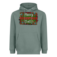 Sage Merry Christmas Y'all Heavyweight Hoodie - RanaPortraitStore