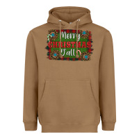 Toasted Coconut Merry Christmas Y'all Heavyweight Hoodie - RanaPortraitStore