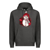 Charcoal Heather christmas snowman Premium Hoodie - JahusDesignShop