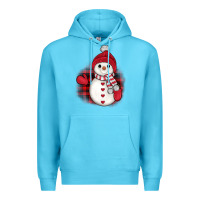 Ocean Blue christmas snowman Premium Hoodie - JahusDesignShop