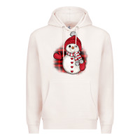 Pale Pink christmas snowman Premium Hoodie - JahusDesignShop