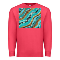 Cardinal turquoise brushstrokes with leopard and cowhide Premium Sweatshirt - RanaPortraitStore