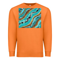 Carrot turquoise brushstrokes with leopard and cowhide Premium Sweatshirt - RanaPortraitStore