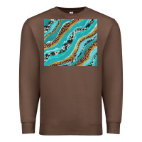Chestnut turquoise brushstrokes with leopard and cowhide Premium Sweatshirt - RanaPortraitStore