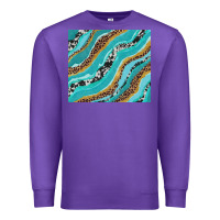 Purple turquoise brushstrokes with leopard and cowhide Premium Sweatshirt - RanaPortraitStore