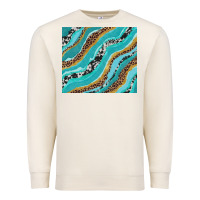Sandshell turquoise brushstrokes with leopard and cowhide Premium Sweatshirt - RanaPortraitStore