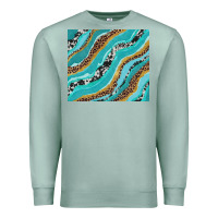Seafoam turquoise brushstrokes with leopard and cowhide Premium Sweatshirt - RanaPortraitStore