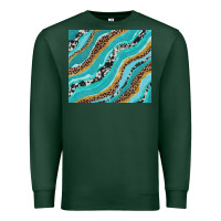 Sports Green turquoise brushstrokes with leopard and cowhide Premium Sweatshirt - RanaPortraitStore