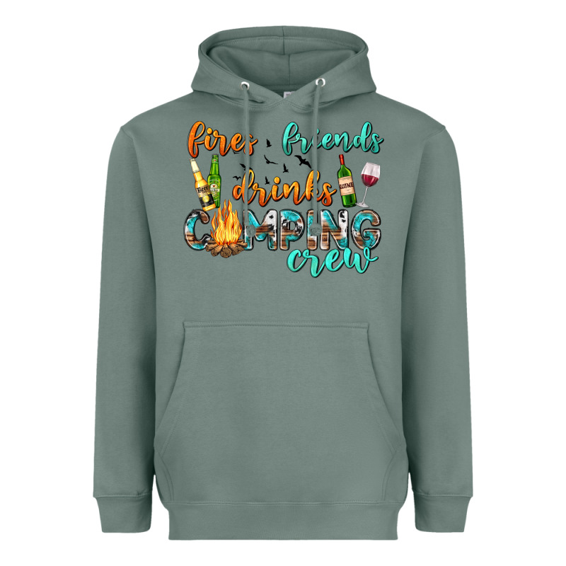 Fires Friends Drinks Camping Crew Heavyweight Hoodie by texasbilliewilder | Teevron