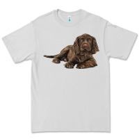 Dove Grey Sussex Spaniels llustrations Premium Tee - LillyAllenDesigns