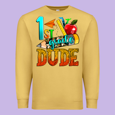 1st Grade Dude Premium Sweatshirt Designed By Texasbilliewilder