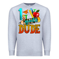 Heather Grey 1st grade dude Premium Sweatshirt - texasbilliewilder