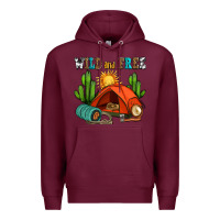 Burgundy wild and free camp Premium Hoodie - AdoDesignShop