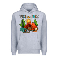 Heather Grey wild and free camp Premium Hoodie - AdoDesignShop