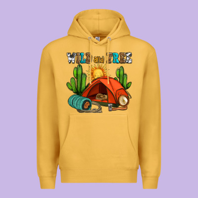 Wild And Free Camp Premium Hoodie Designed By Adodesignshop