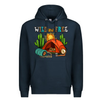 Navy wild and free camp Premium Hoodie - AdoDesignShop