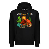 Black wild and free camp Premium Hoodie - AdoDesignShop