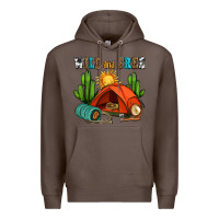 Coffee wild and free camp Premium Hoodie - AdoDesignShop