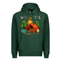 Sports Green wild and free camp Premium Hoodie - AdoDesignShop