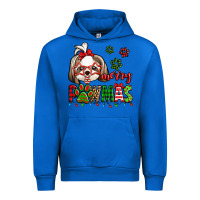 Cobalt merry pawmas christmas shih tzu Urban Hoodie - Jasminsmagicworld