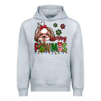 Heather Grey merry pawmas christmas shih tzu Urban Hoodie - Jasminsmagicworld
