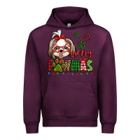 Mauve Wine merry pawmas christmas shih tzu Urban Hoodie - Jasminsmagicworld