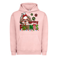 Pigment Salmon merry pawmas christmas shih tzu Urban Hoodie - Jasminsmagicworld