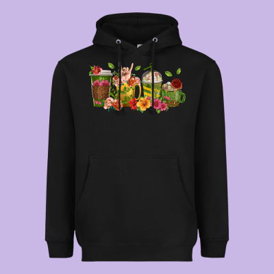 Heavyweight Hoodie floral hustler coffee cups