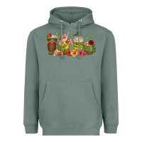 Sage floral hustler coffee cups Heavyweight Hoodie - texasbilliewilder