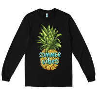Black summer vibes pineapple Long Sleeve Tee - BarkalooDesign