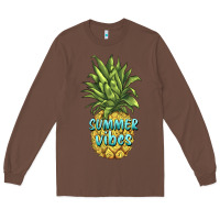 Chestnut summer vibes pineapple Long Sleeve Tee - BarkalooDesign